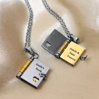 Collier enveloppe texte personnalisé médaillon ouverture livre pendentif Couple Album Photo personnalisé pull chaîne bijoux cadeau d'anniversaire 3 Collier enveloppe texte personnalisé médaillon ouverture livre pendentif Couple Album Photo personnalisé pull chaîne bijoux cadeau d'anniversaire 3
