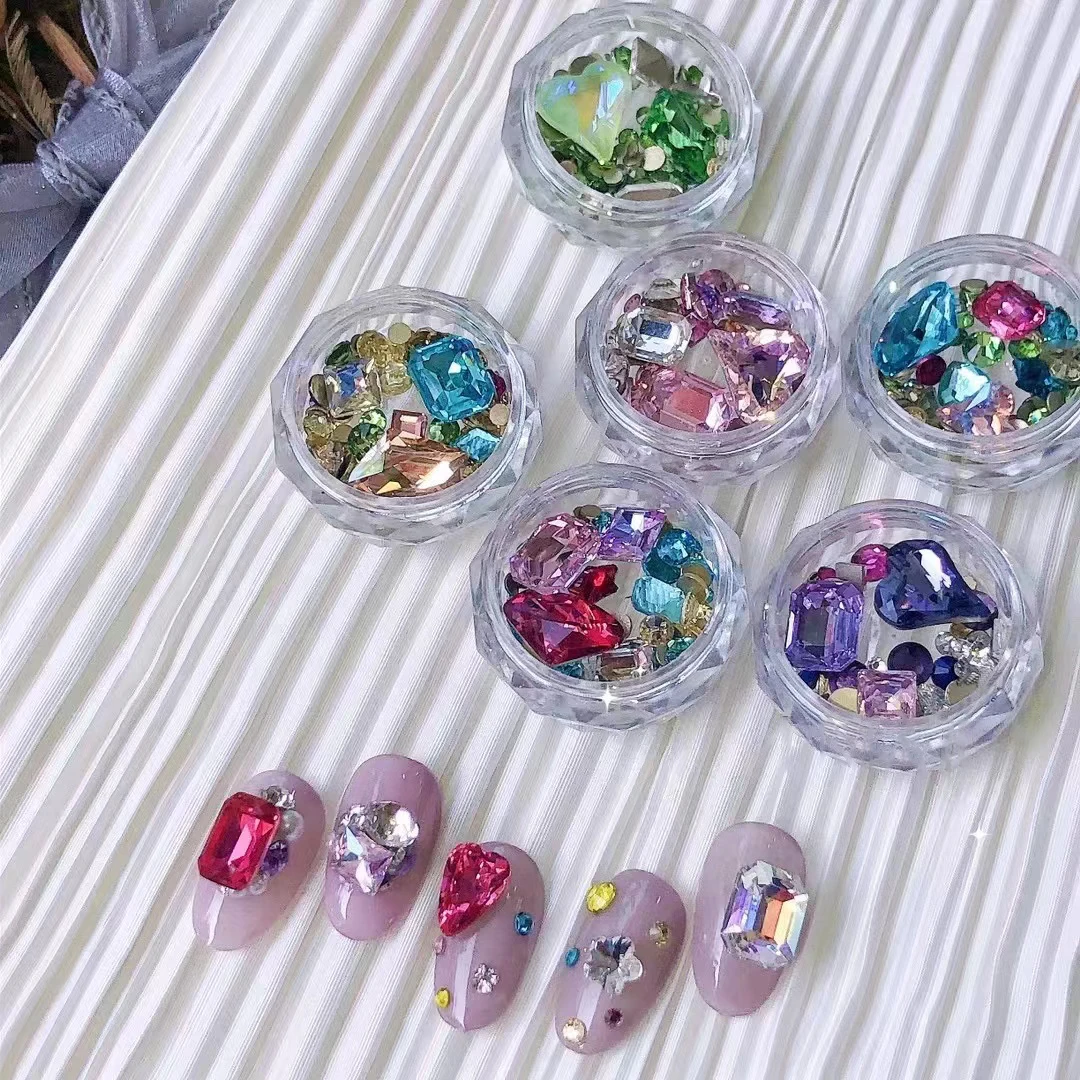 

Diamonds for Nails Design 3D Charms Y2k Mix Glass Shiny Flatback Rhinestone Decoration Press on Nails Stones Parts Manicure