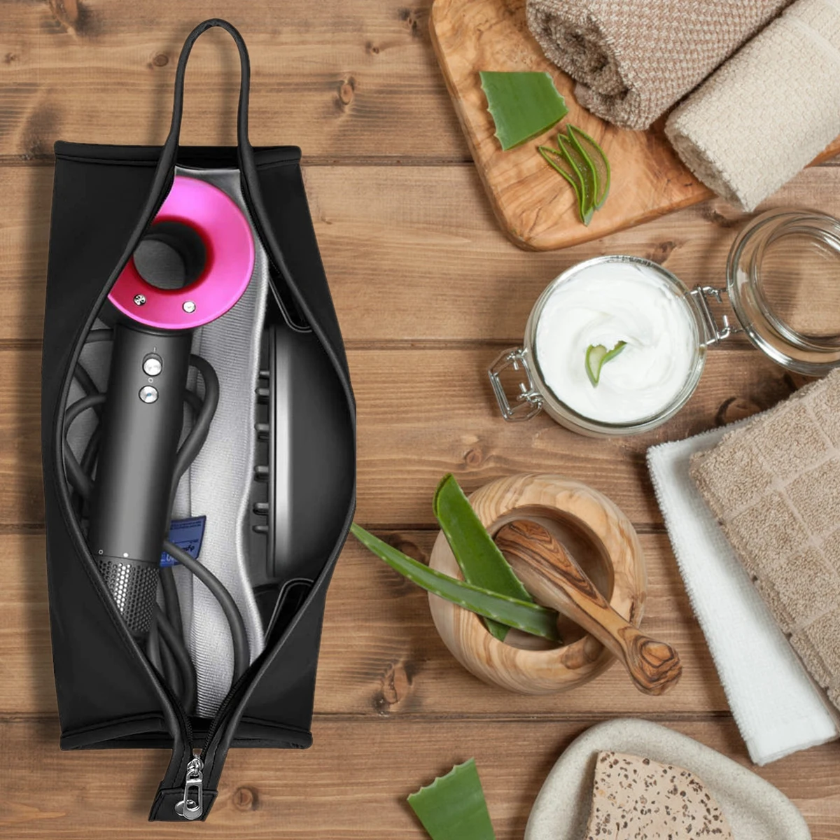 Waterproof PU Leather Hair Dryer Storage Case
