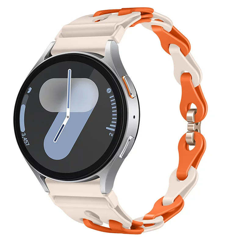 Silicone Chain Strap - 20mm/22mm Versatile Smartwatch Bracelet