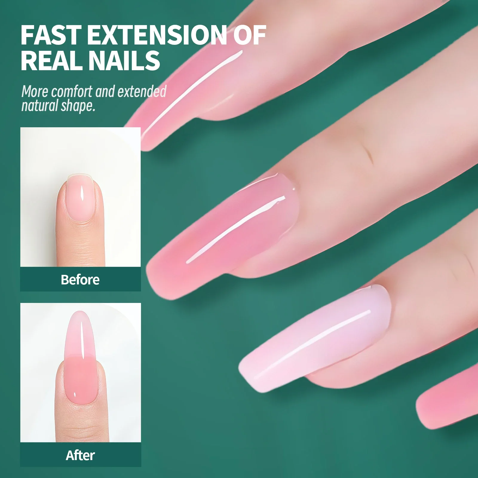 Nailpop Color Nail Dual Forms Set Full Nail Forms for Polygel Reusable Tips Extension Acrylic Dual nail forms