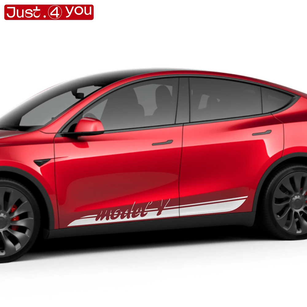 TESLA MODEL Y Side Racing Stripes Car Sticker Side Door Vinyl Decals