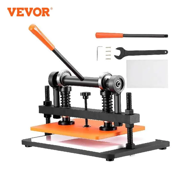 VEVOR Leather Cutting Machine Embossing Plate Manual Die Cutter 0.47 in Pressure Stroke Leather Embossing Machine