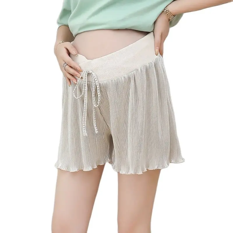 623# Summer Thin Cotton Maternity Half Legging Across V Low Waist