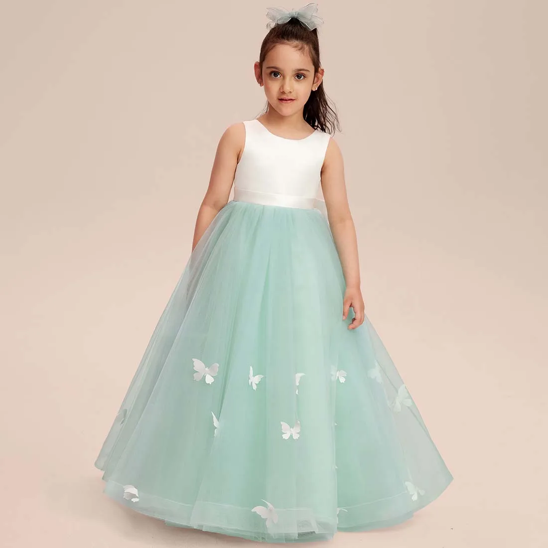 YZYmanualroom Tulle Flower Girl Dress A-line Scoop Floor-Length 2-15T