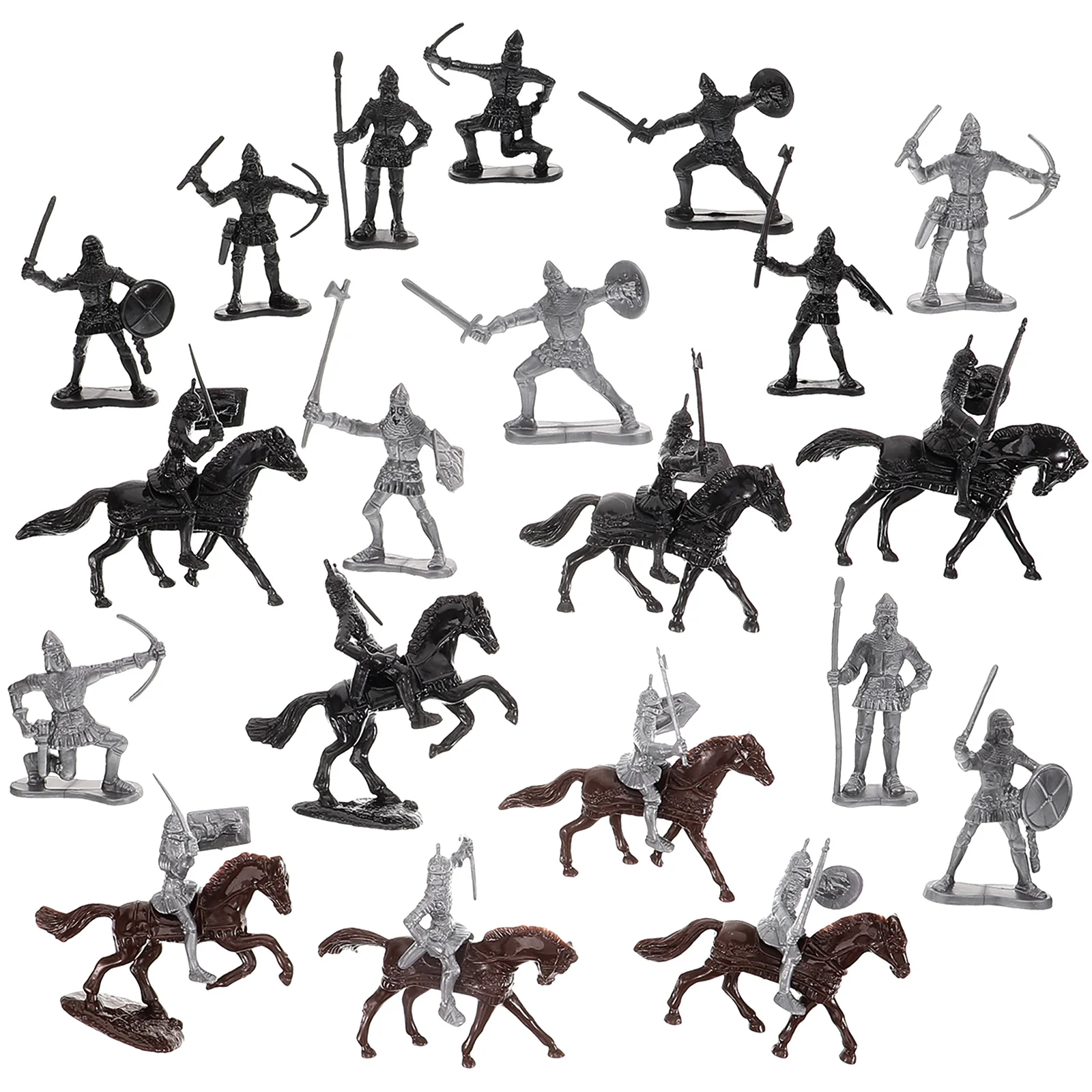 

Horse Model Sand Table Soldier Models Mini Decor Figurines Plastic Tray Miniatures Decors Child Medieval