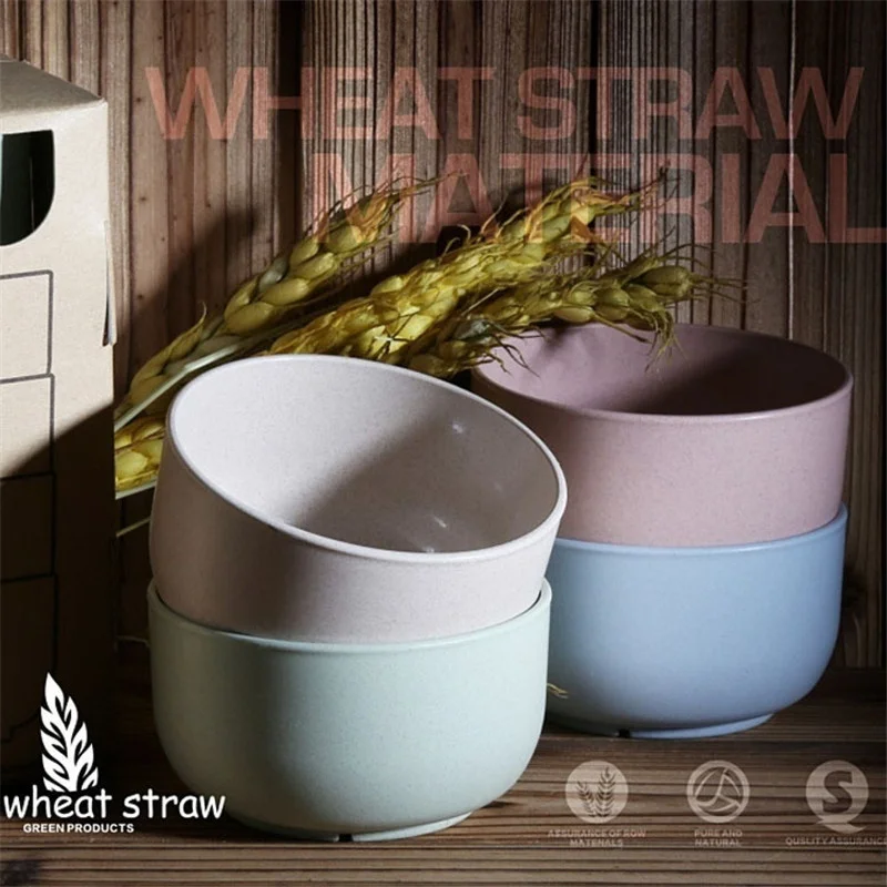 Wheat straw bowl set 4 pcs