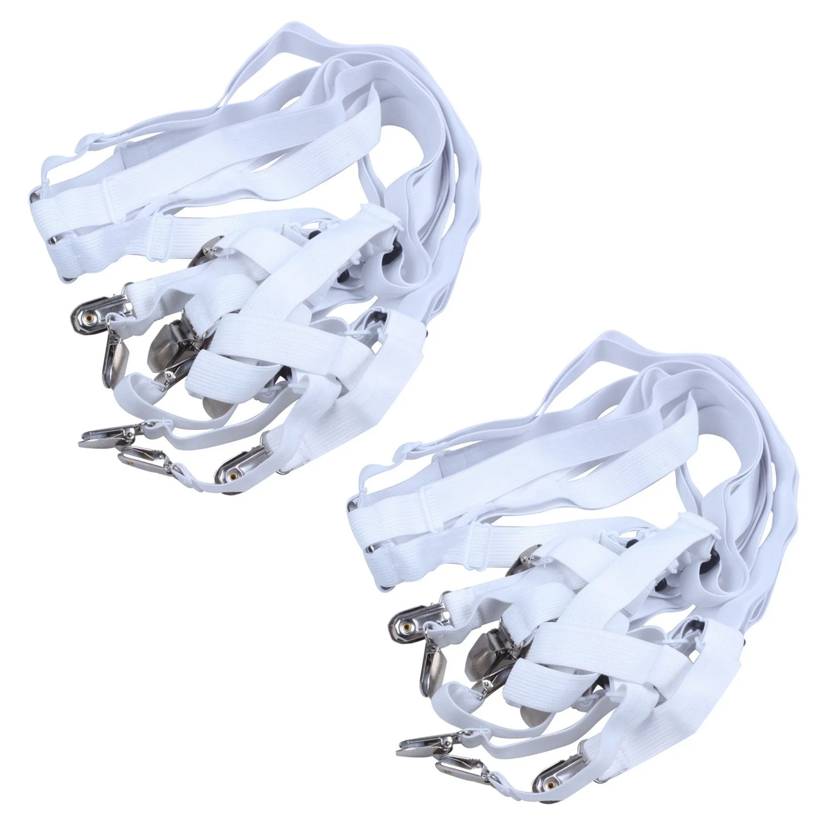 

2x Bed Sheet Clips Grippers Fasteners 3 Way 6 Sides Sheet Suspenders Elastic Sheet Holders Mattress Clips Straps