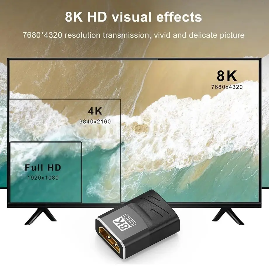 hdmi adapter cable 8K HDMI 2.1 Extender Female To Female HDMI-Compatible for Laptop PC TV PS3 PS4 Monitor HDMI Cable Extension Adapter Connector