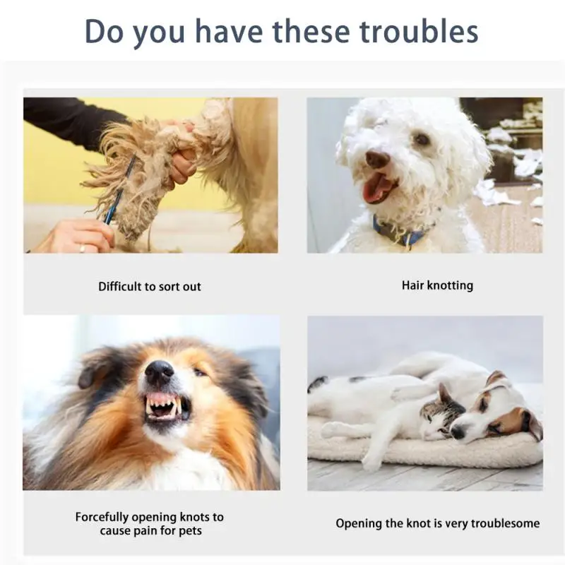 Pet Knot Comb Kitten Puppy Hair Fur Shedding Grooming Carding Trimmer Blade Comb Cat Dog Scissors Dogs Accessories Pets Supplies