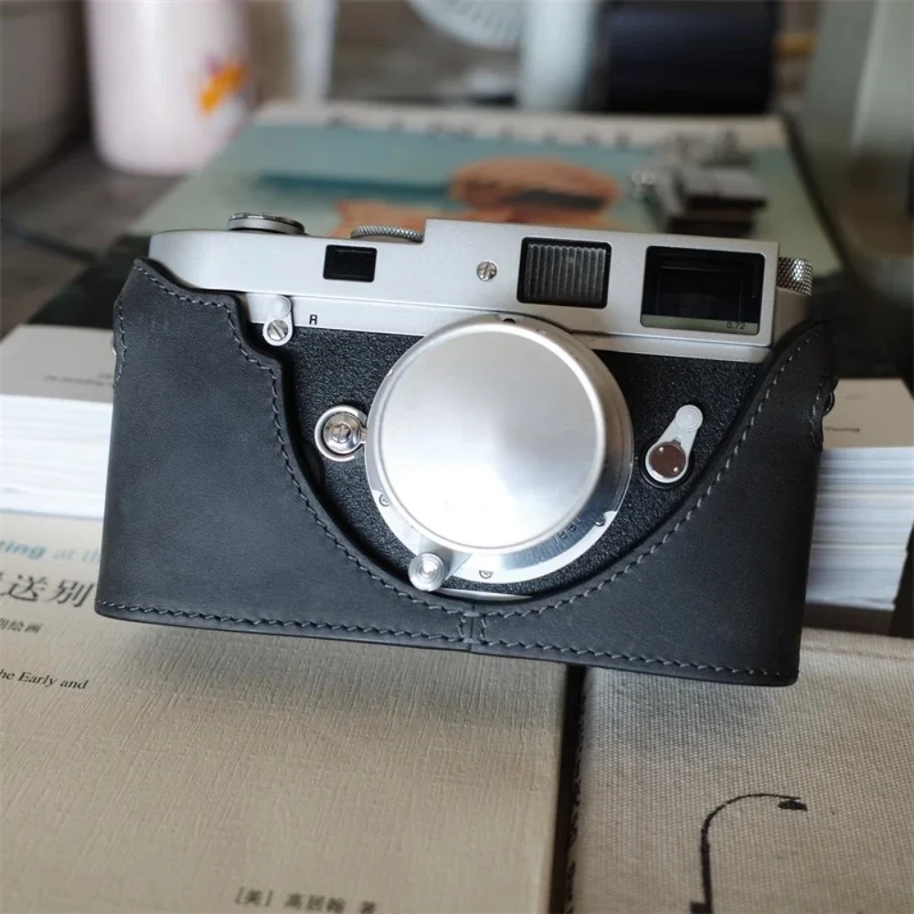 Real Cowhide Camera Bag Protective Case Camera Cover Bodysuit Handmade Genuine Leather Bags for Leica M6 Accessories camera storage case