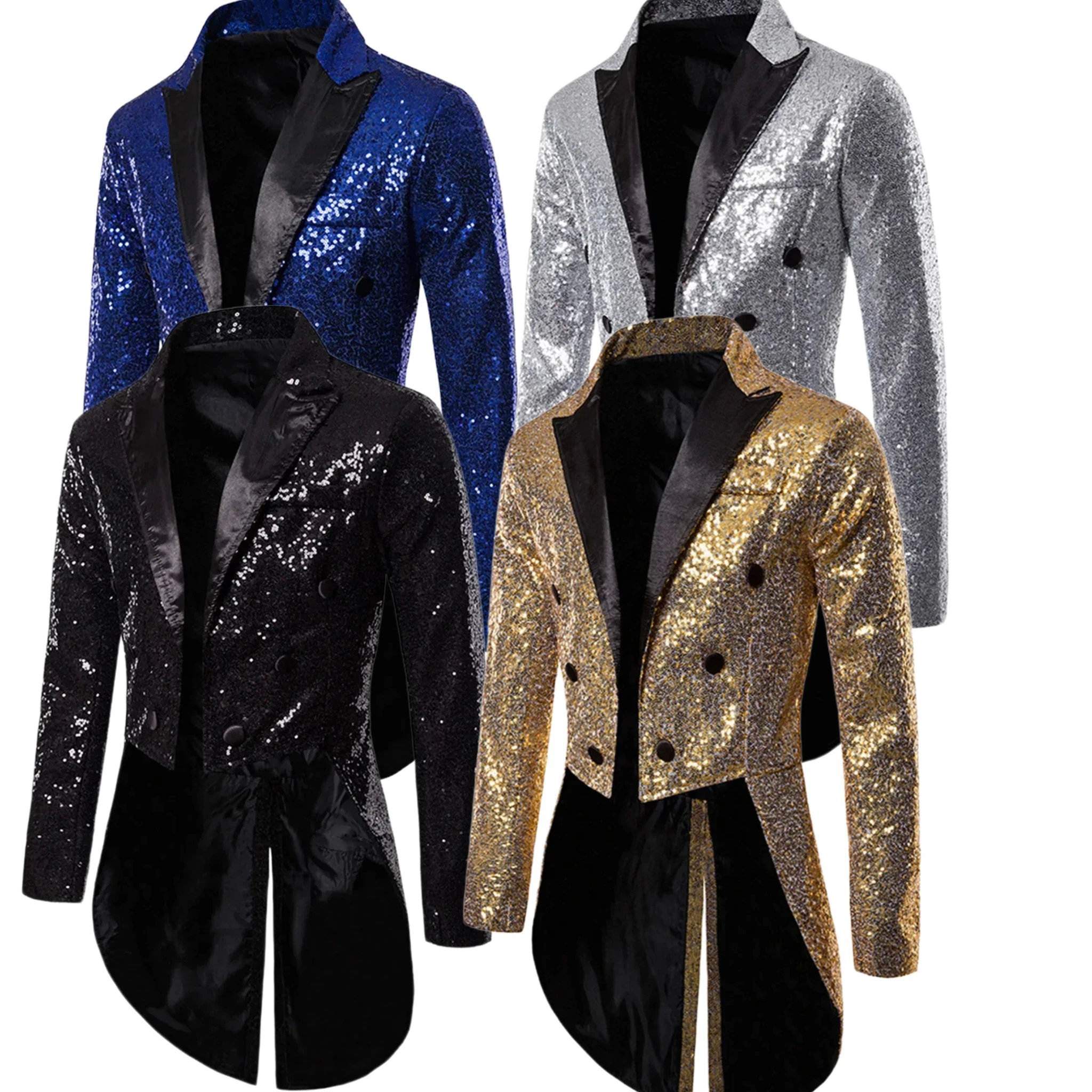 Abrigo De Traje Con Lentejuelas Para Niño – Chaqueta De Esmoquin Ajustada, Ideal Para Bodas, Carnaval Y Actuaciones Escénicas, Con Solapa De Satén