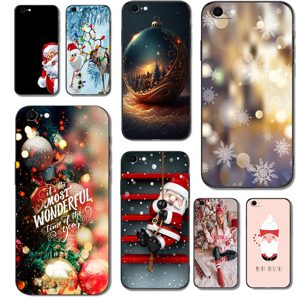 Per Iphone 5 S 5 S Se 2016 4.0 "Custodia Per Telefono Su Apple Iphone 6 S 6 S Plus Funda Bumper Custodia In Tpu Nero Christmas Coque Funda