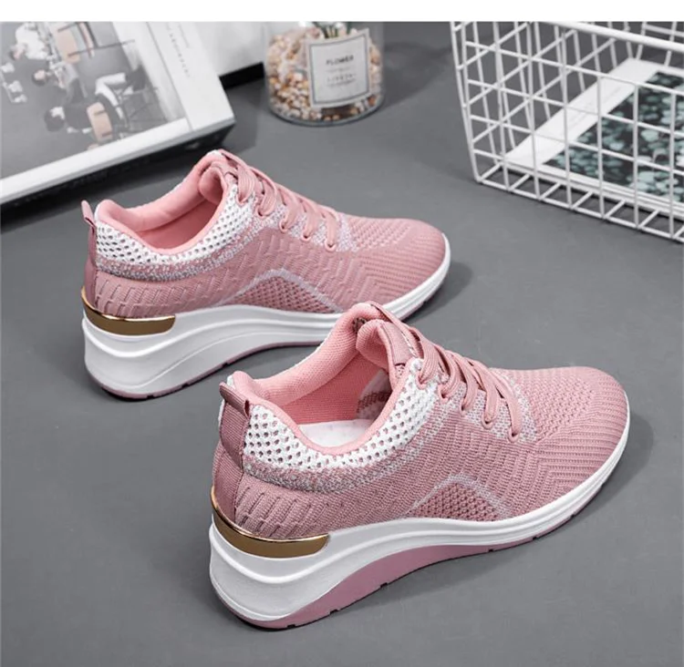 Women Shoes Mesh Outdoor Low-top Sneakers Lace-up Vulcanize Shoes Ladies Trainers Chunky Sneakers Round Toe  Women's Sneakers