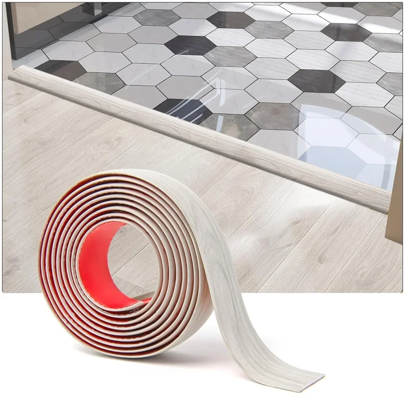 1M Wood Floor Transition Strip Edge Closing Strip Floor Seam PVC Wear-Resistant Soft Plastic Flat Buckle Edge Pressing Threshold