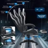 Gaming Chair Bluetooth Speaker Office Chair Ergonomic LED Lights Massage Adjustable Height Armrests Headrest Lumbar Support 6