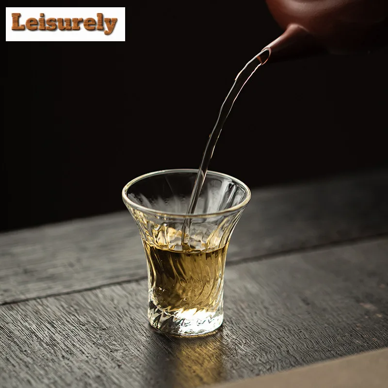 2pc/lot High Borosilicate Glass Teacup Zen Tea Bowl Tea Cup Set Tea-tasting Personal Cup Jianzhan Master Cups Household Cha Gift