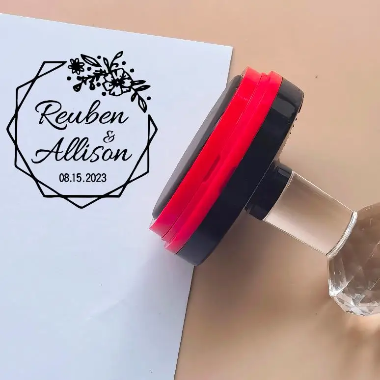 Customizable Round Logo Self-Inking Stamp with Photosensitive Ink