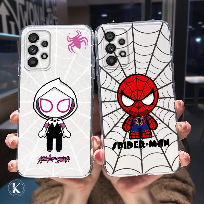 

Marvel Hero SpiderMan Cool For Samsung A04 A71 A51 A42 A41 A31 A32 A21S A12 A11 A01 A02 4G 5G Transparent Phone Case