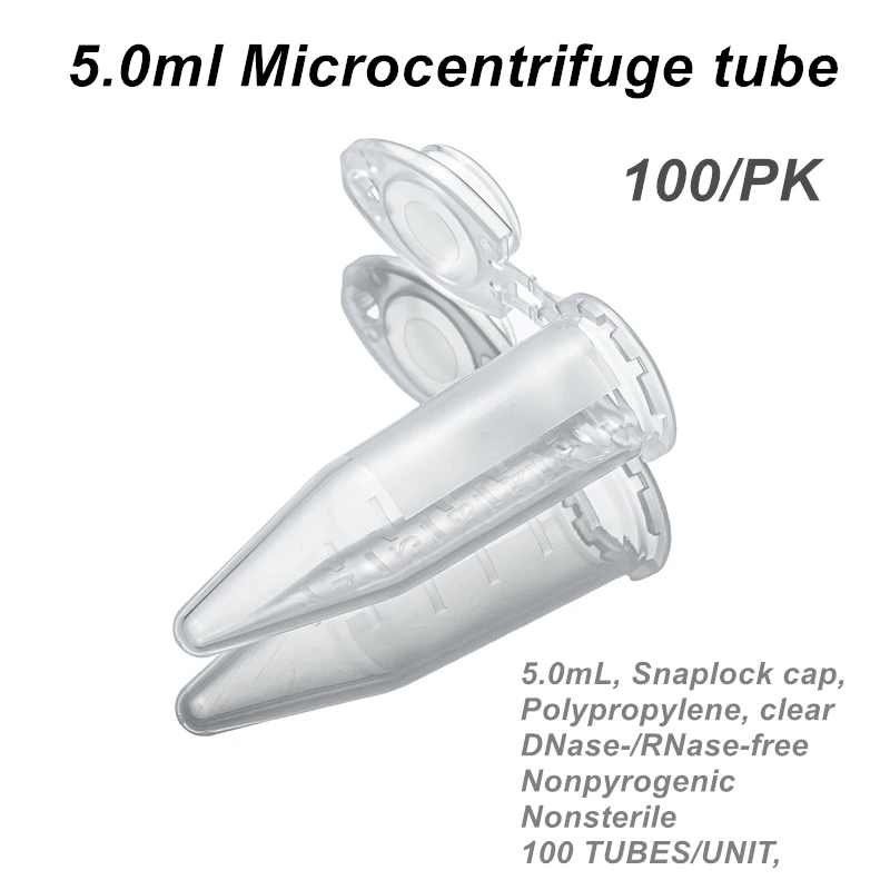 lab 5.0ml Microcentrifuge Tubes 100PCS