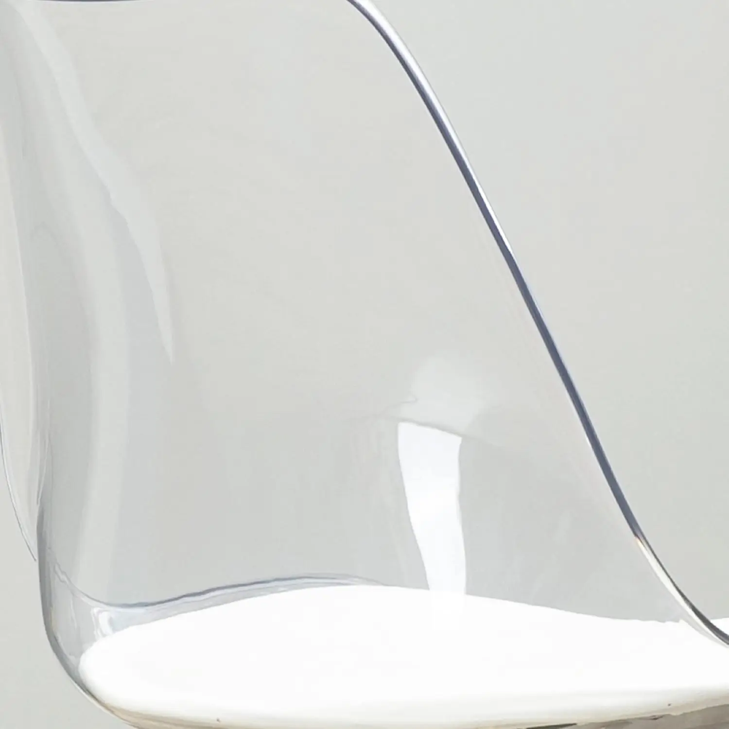 Acrylic Clear Desk Chair, Modern Small Cute Armless Vanity Rolling Plastic Chair Home Office Lucite Ghost Chairs Cushion Padded 6