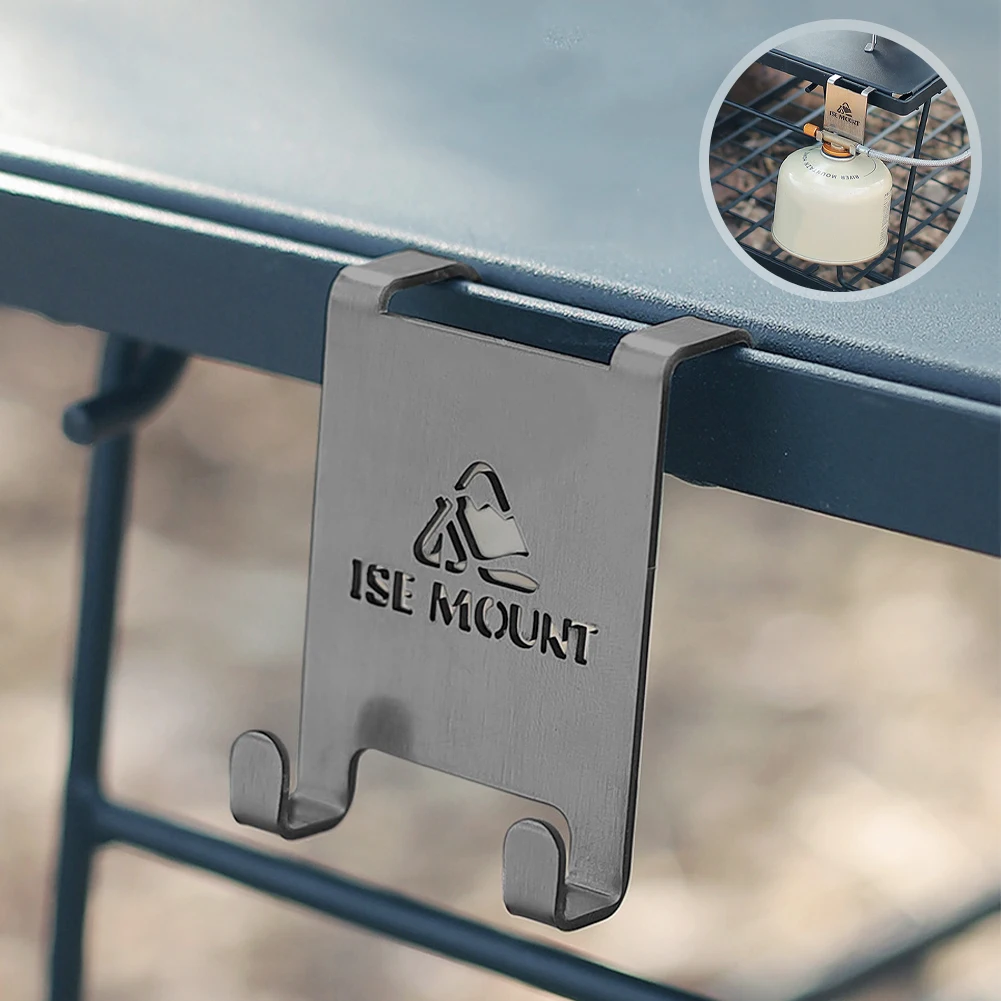 Hang Gas Canister Hook Camping Supplies Stainless Steel Stove Tank Hanger Hook Outdoor Camping Gas Stove Tank Table Organizer