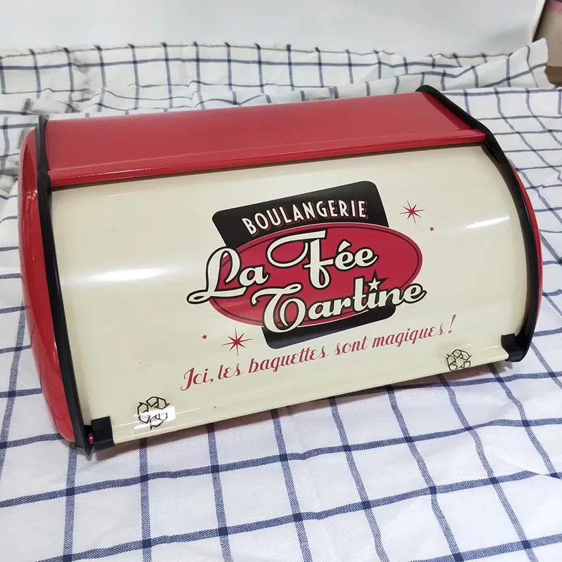 Metal Bread Storage Box Decorative Dry Food Storage for Family Friend Neighbor Gift