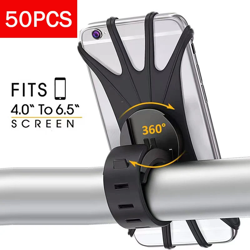

50 PCS Bike Phone Holder Wholesale Bicycle Mobile Cellphone Holder Motorcycle Suporte Celular For iPhone Samsung Xiaomi Huawei