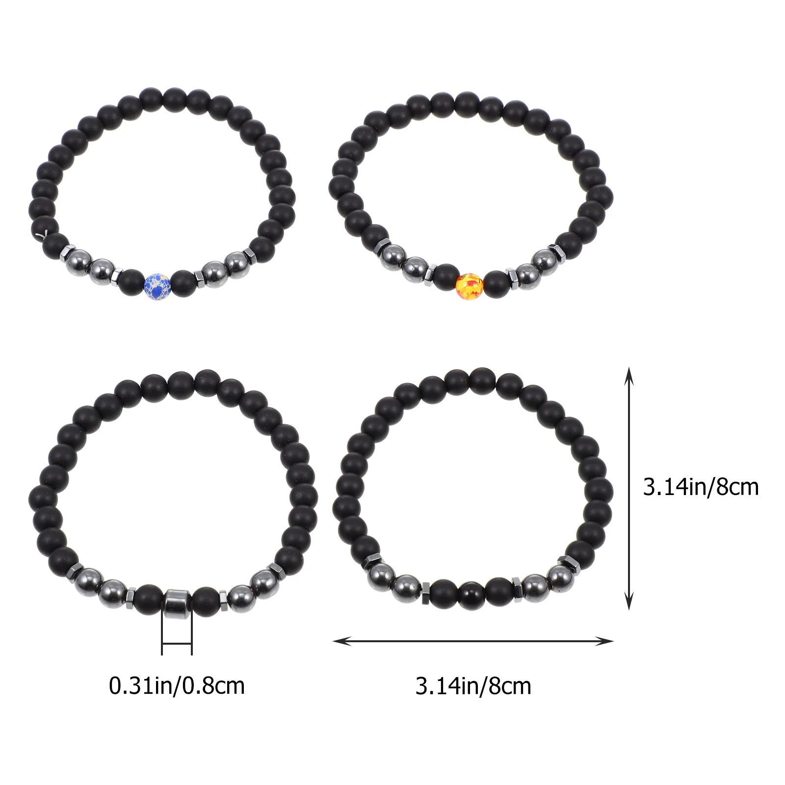 4 Pcs Anklet Hematite Lose Weight Wear-resistant Chain Man Magnetic Bracelets for Men