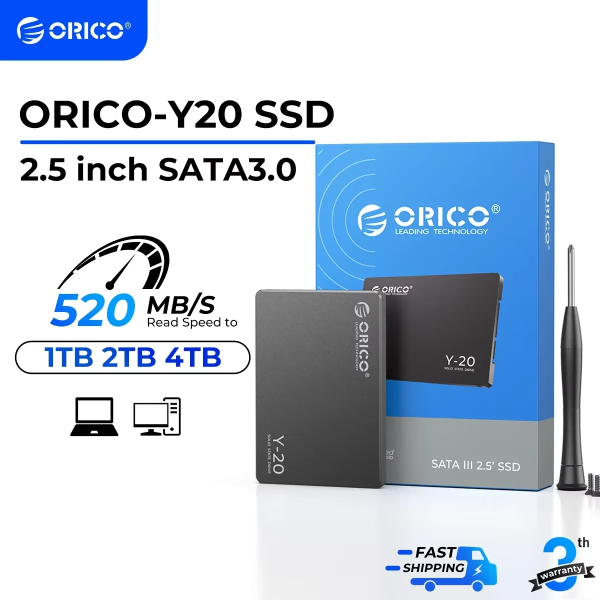 ORICO SATA III SSD 2.5” Internal Solid State Drive 3D NAND 512GB