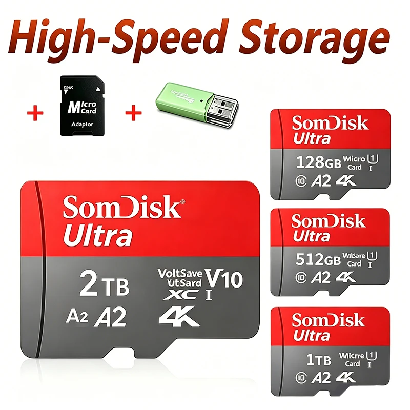 Tarjeta Micro TF/SD de 128 GB, Clase 10, Tarjetas de Memoria de Alta Velocidad, Rendimiento Estable, Tarjeta de Memoria SD para Teléfonos/Cámaras Digitales/Reproductores MP3 1