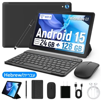 URAO C109L Tavolette da 10 pollici Android 15 A523 Octa Core Tablet 24GB + 128GB 1TB Espansione WiFi 6 5MP + 8MP Fotocamera Tastiera Mouse Set 1