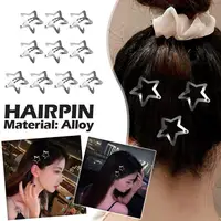 Silver Color Star Hairclip Women Cute Clips Girls Star Barrettes Simple Metal Snap Clip Hair Jewelry Hair Accessories Wholesale