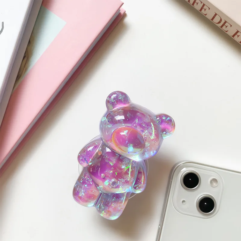 Charming 3D Glitter Bear Phone Stand & Grip Tok Bracket