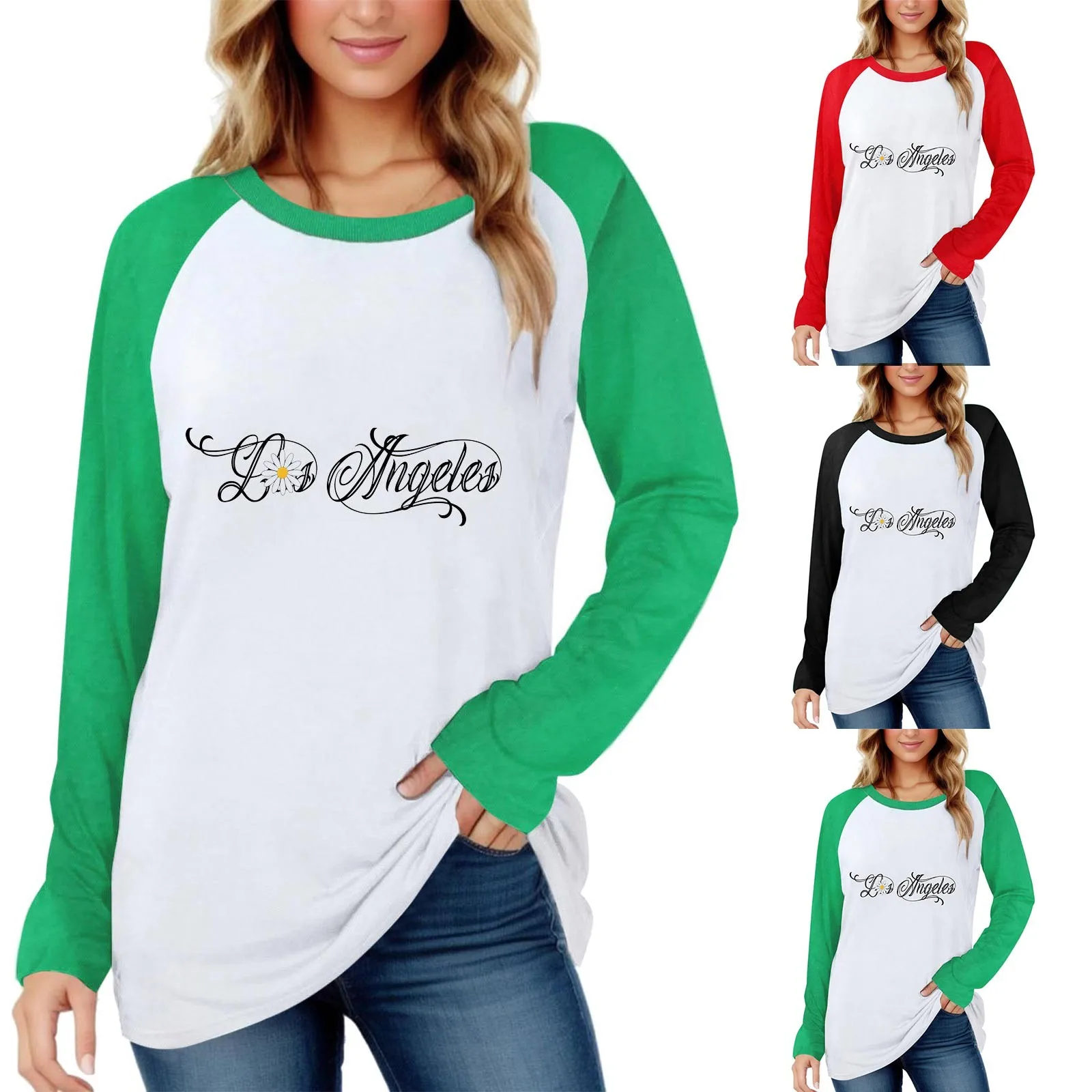 

Casual Blouse For Womens Pullover Shirts Long Sleeves Round Neck T Shirts Tunic Blouse T Shirt Valentines Day Love Shirts
