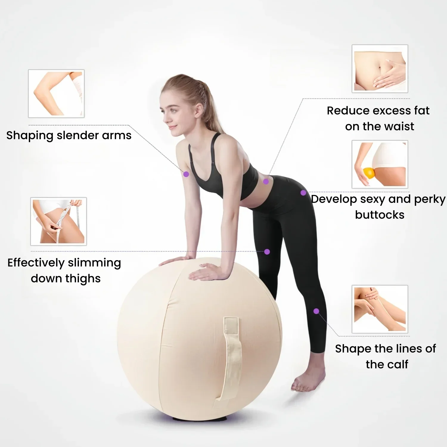 55/65/75/85cm Yoga Ball Cover Cotton and Hemp Yoga Ball Cover Anti-dirty and Not Easy To Anti-Slip Cotton