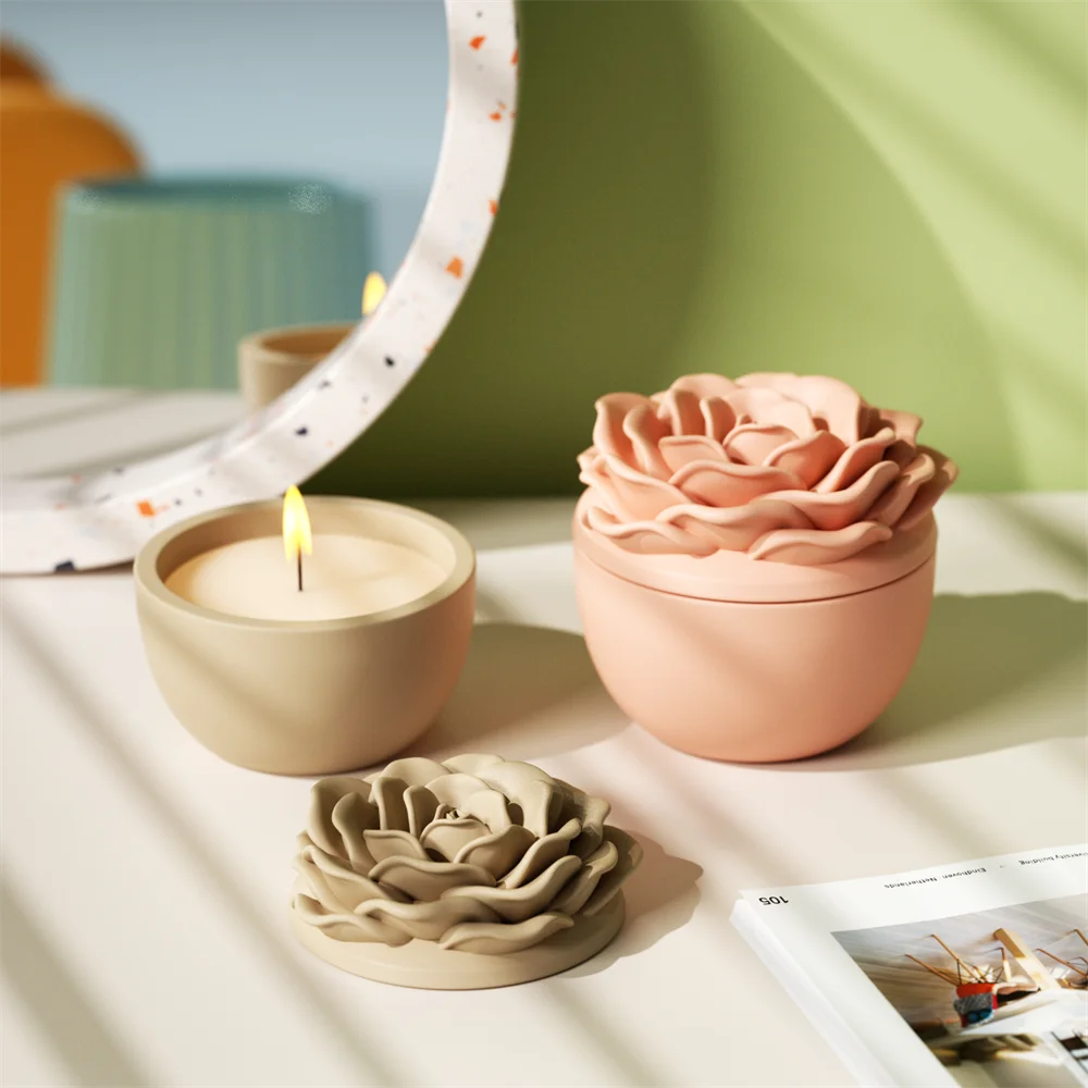 Concrete Molds Concrete Candle Jar Reusable Candle Refill Silicone Mold Vessel