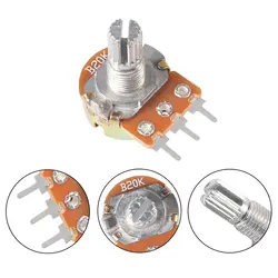 5 Sets Linear Taper Rotary Potentiometer Resistors with White Knobs - 500K
