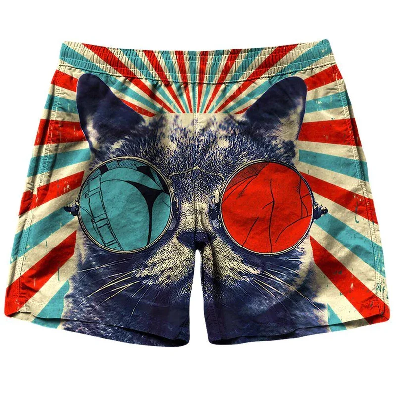 New Men Tiger Cat Beach Shorts 3D Printed Starry Sky Short Pants Fashion Street Oversize Breathable Sports Gym Women Shorts 5