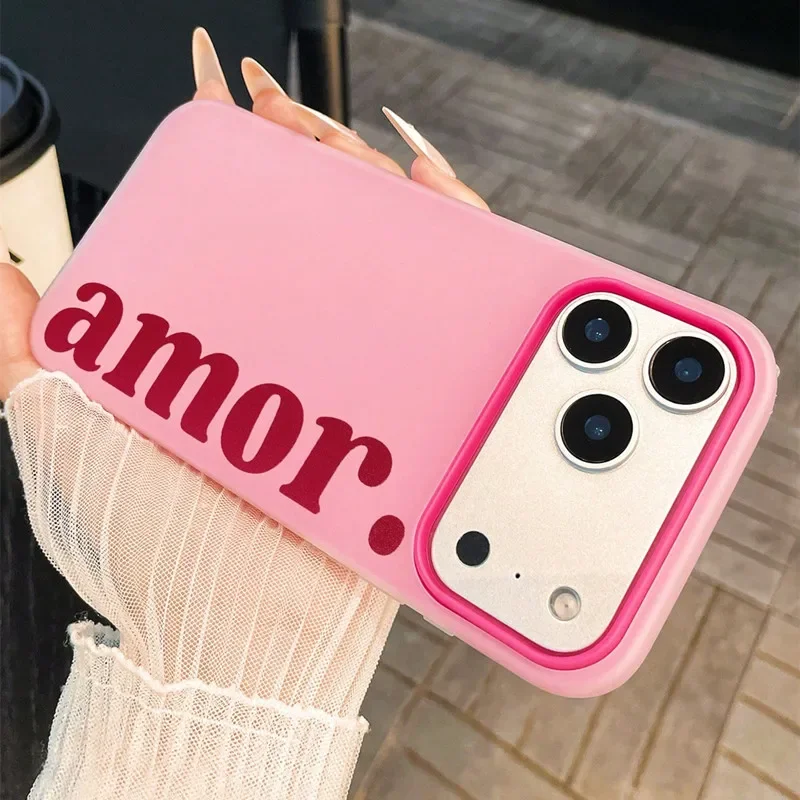 Red Amor. Letter Print Personalized Phone Case Cover