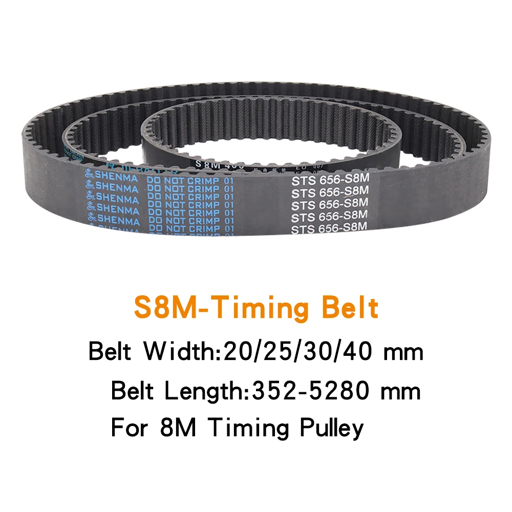 타이밍 벨트 S8M-2832/2848/2880/2904/2992/3048/3200/3272/3280/3304 이빨 피치 8 mm 고무 전송 벨트 폭 20/25/30/40mm