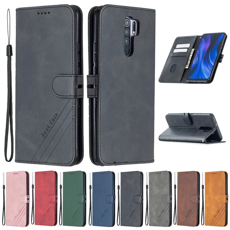 Leather Flip Wallet Phone Case for Xiaomi Redmi 9 - Premium Protective Cover