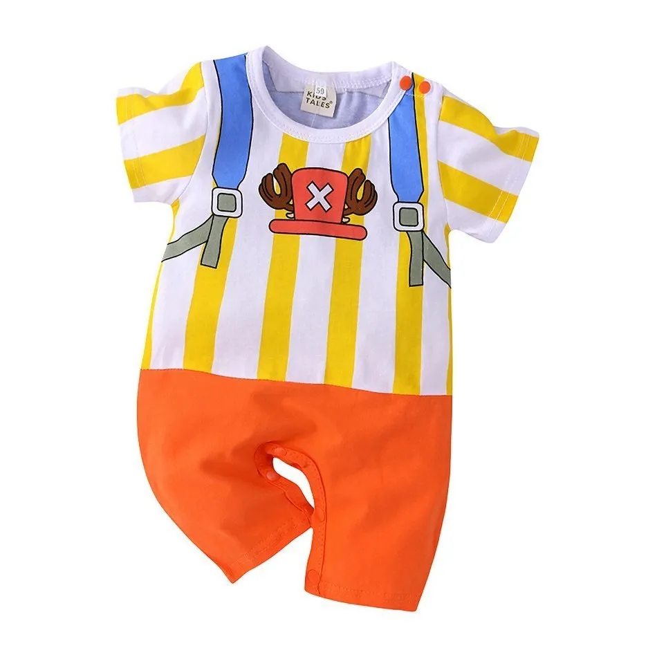 0-2 Years Old Children's Cartoon One-piece Baby Role Play Short-sleeved Romper Kids Cotton Clothes Baby Girl and Boy Clothes 3