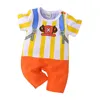 0-2 Years Old Children's Cartoon One-piece Baby Role Play Short-sleeved Romper Kids Cotton Clothes Baby Girl and Boy Clothes 3