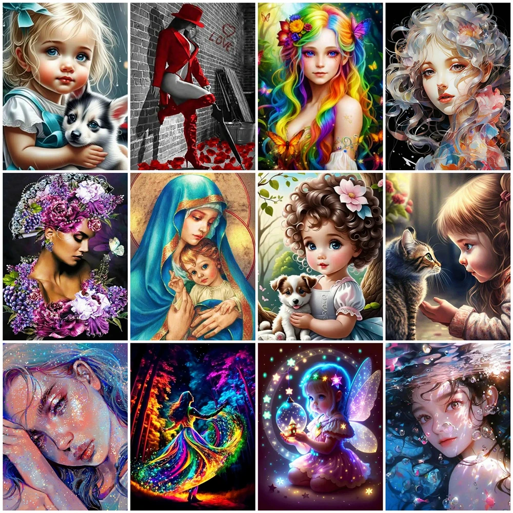 EverShine 5D Diamond Painting Woman Angel Cross Stitch Full Square Diamond Embroidery Girl Rhinestone Mosaic Home Decor Gift diamond painting diamond painting accessories diamond painting accessory box