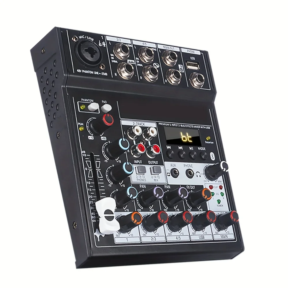 Portable Mixing Console 4 Channels Soundcard USB Play Record Computer Playback Mini Audio Mixer Broadcast Podcast TG502