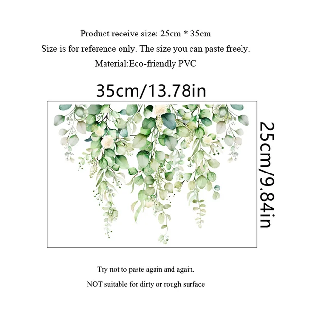 Adesivi Murali Liane Verdi - Decorazione Parete Per Interni, 2 Fogli 30x90cm - Foto 10