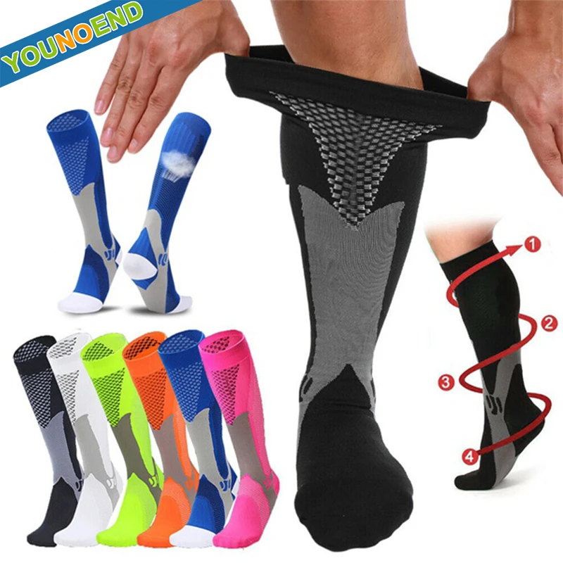 

1Pair Sports Compression Long Socks Breathable Calf Nylon Socks for Running Basketball Football Volleyball Fitness Men Women