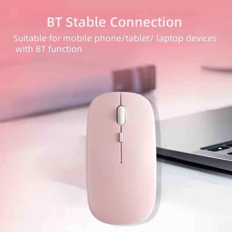 Portable Bluetooth-compatible Wireless Mouse Silent BT Optical Mice 4 Buttons 1600DPI Mice For Computer PC Laptop Game Mouse 2