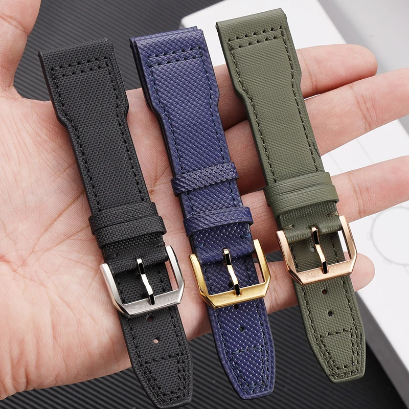 

20mm/21mm/22mm Nylon Canvas Watch Strap for IWC PILOT PORTUGIESER PORTOFINO Watchband Fabric Belt Bracelet Cowhide Leather Wrist